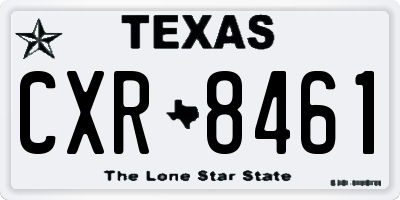 TX license plate CXR8461
