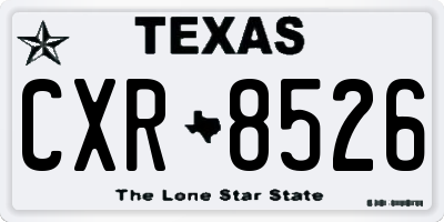 TX license plate CXR8526