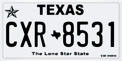 TX license plate CXR8531