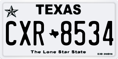 TX license plate CXR8534