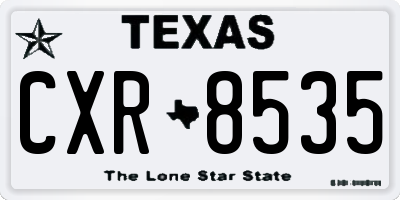 TX license plate CXR8535