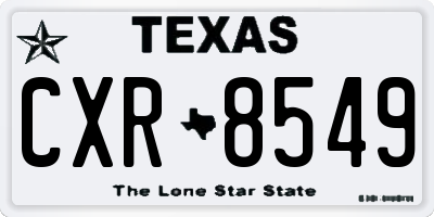 TX license plate CXR8549