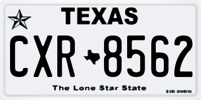 TX license plate CXR8562