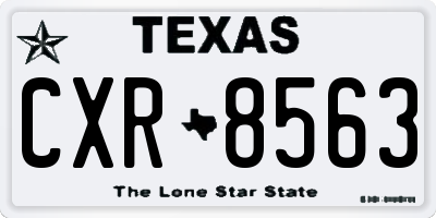 TX license plate CXR8563