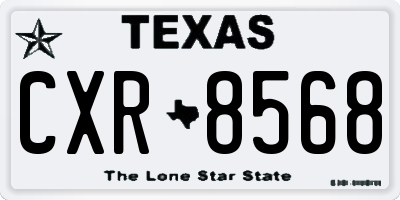 TX license plate CXR8568