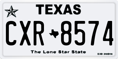 TX license plate CXR8574
