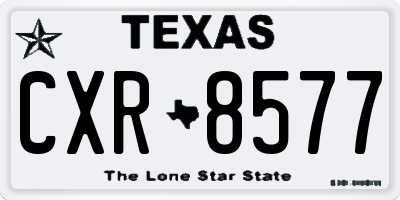TX license plate CXR8577