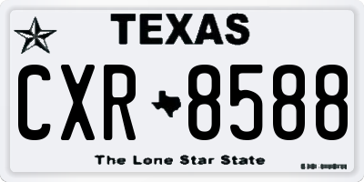 TX license plate CXR8588