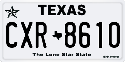 TX license plate CXR8610