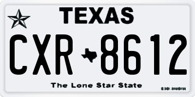 TX license plate CXR8612