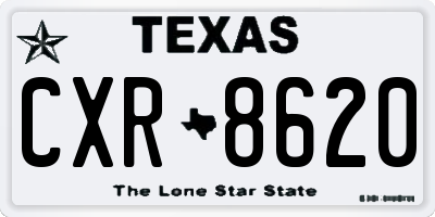 TX license plate CXR8620