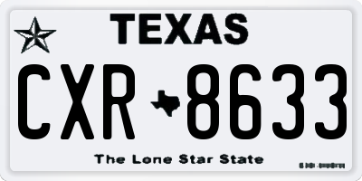 TX license plate CXR8633