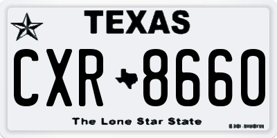 TX license plate CXR8660