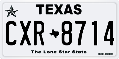 TX license plate CXR8714
