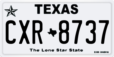 TX license plate CXR8737