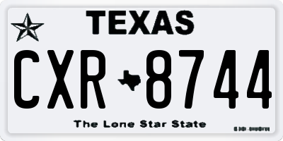 TX license plate CXR8744