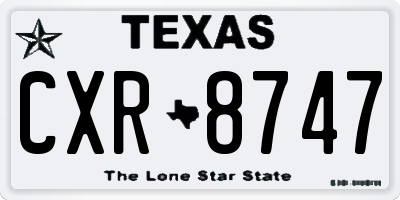 TX license plate CXR8747