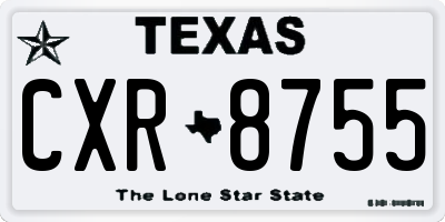 TX license plate CXR8755