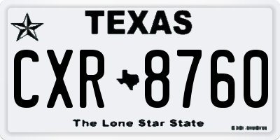 TX license plate CXR8760
