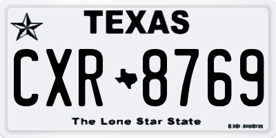 TX license plate CXR8769