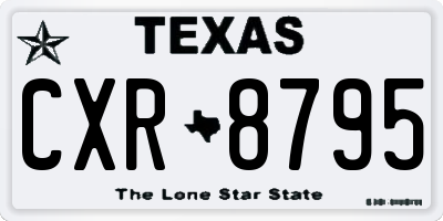 TX license plate CXR8795