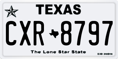 TX license plate CXR8797