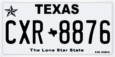 TX license plate CXR8876