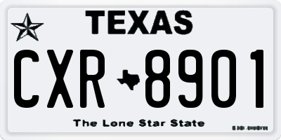 TX license plate CXR8901