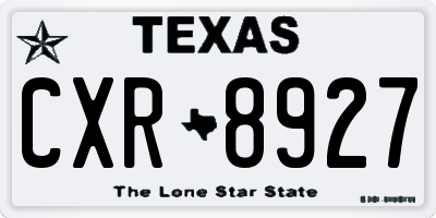 TX license plate CXR8927