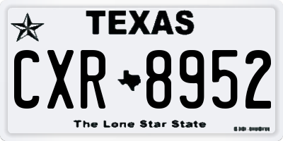 TX license plate CXR8952