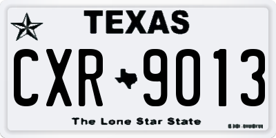 TX license plate CXR9013