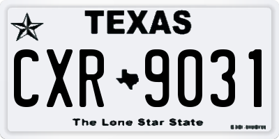 TX license plate CXR9031