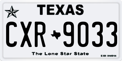 TX license plate CXR9033