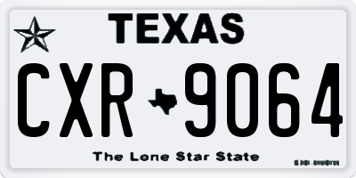 TX license plate CXR9064