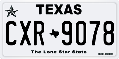 TX license plate CXR9078