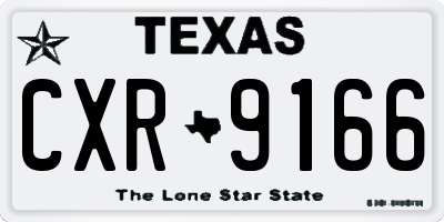 TX license plate CXR9166