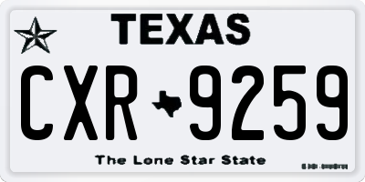 TX license plate CXR9259
