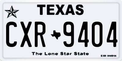 TX license plate CXR9404