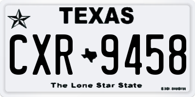 TX license plate CXR9458