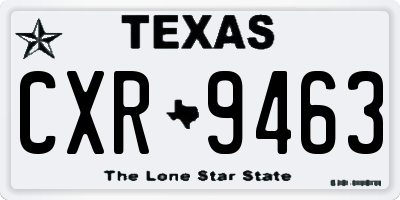 TX license plate CXR9463