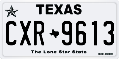 TX license plate CXR9613