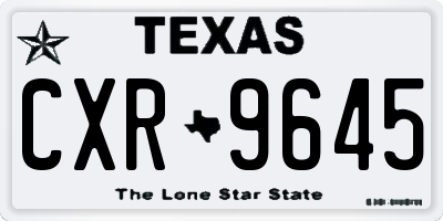 TX license plate CXR9645