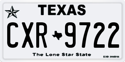TX license plate CXR9722