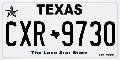 TX license plate CXR9730