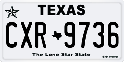 TX license plate CXR9736