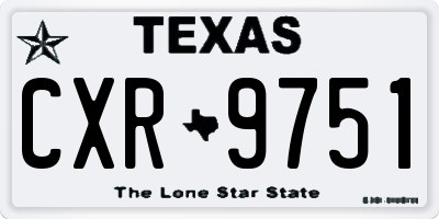 TX license plate CXR9751