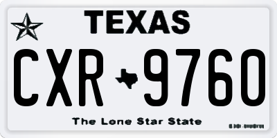 TX license plate CXR9760