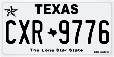 TX license plate CXR9776