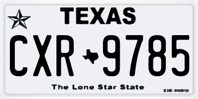 TX license plate CXR9785