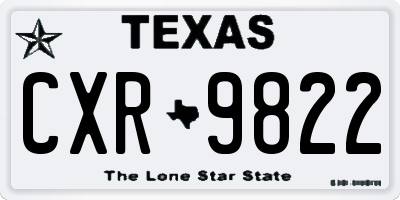 TX license plate CXR9822